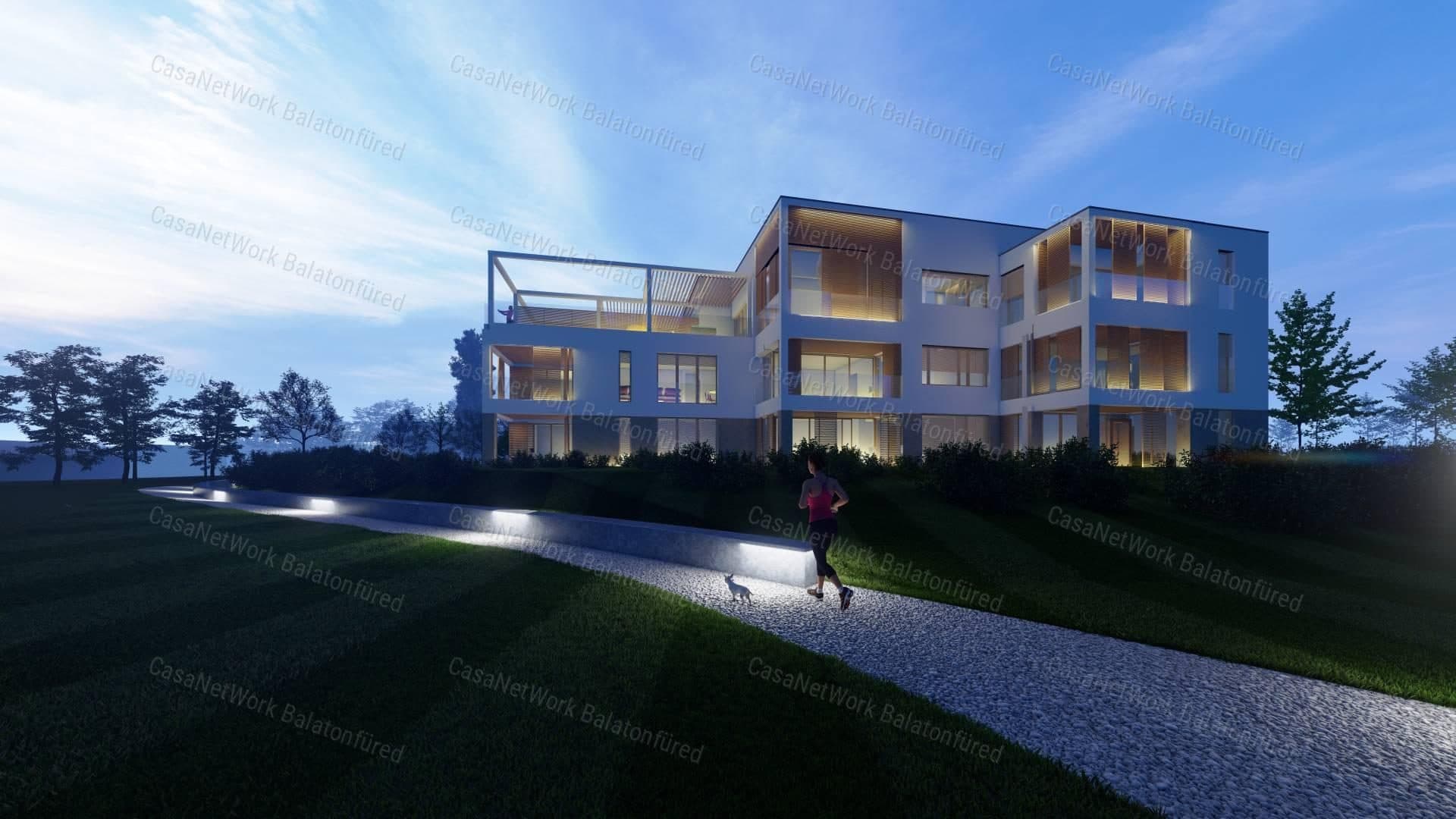 Vízpart közeli új építésű luxus tégla lakás